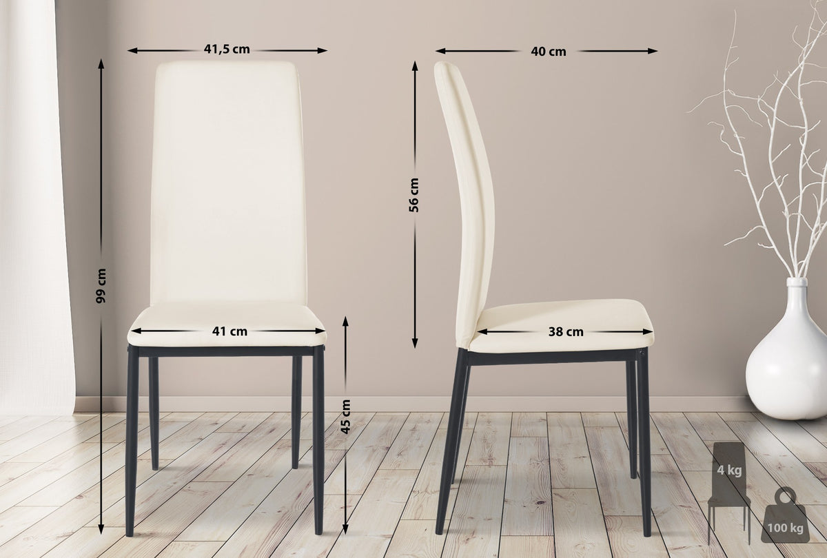 4-delige set eetkamerstoelen Savino kunstleer (2)