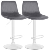 2-delige set barkrukken Divo fluweel wit (8)