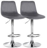 Set van 2 barkrukken Divo fluweel chroom (8)