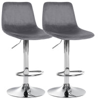 Set van 2 barkrukken Divo fluweel chroom (8)