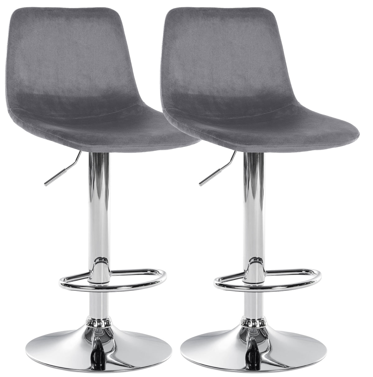 Set van 2 barkrukken Divo fluweel chroom (8)