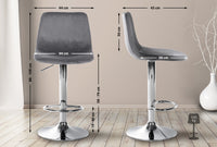 Set van 2 barkrukken Divo fluweel chroom (9)