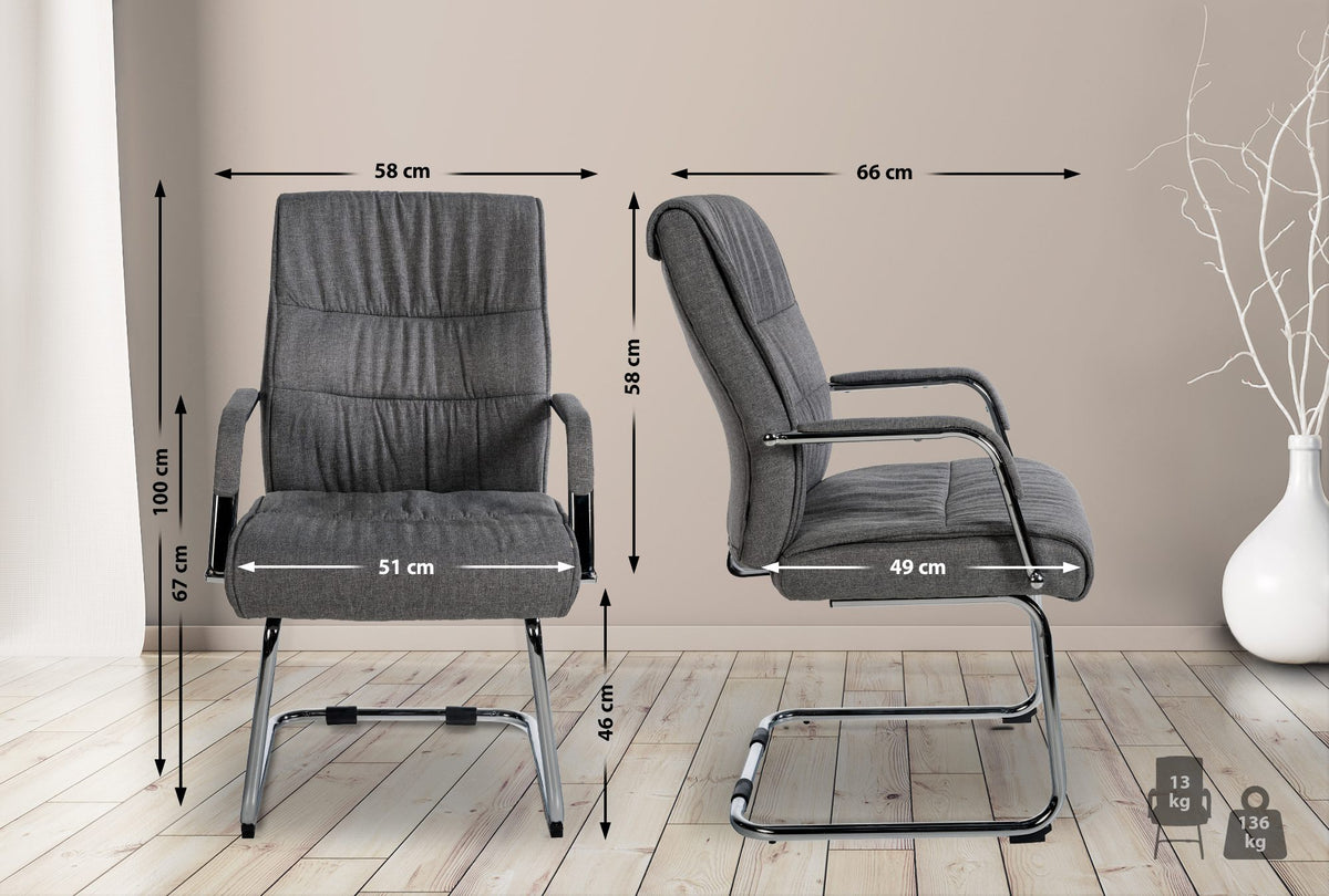 2-delige set bezoekersstoel Sievert stof (2)