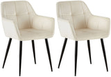 Set van 2 eetkamerstoelen Emia fluweel