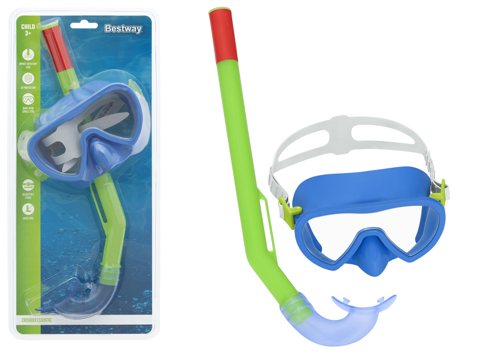 Groen en blauw duikmasker met snorkel Bestway 24036