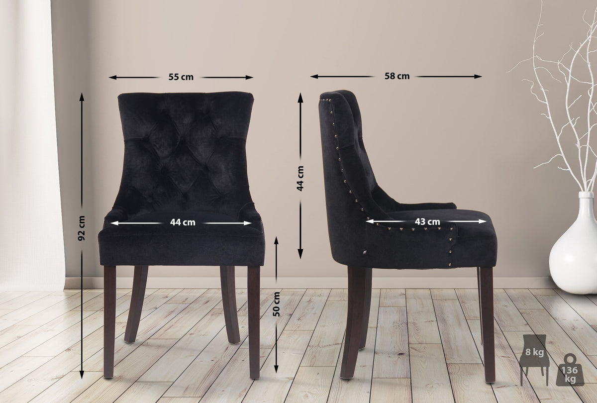 4-delige set eetkamerstoelen Aberdeen fluweel antiek (2)
