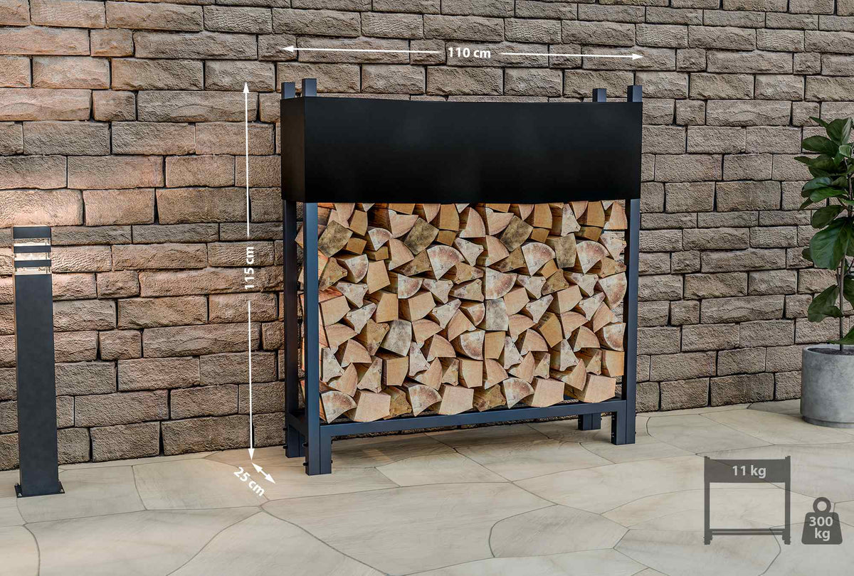 Brandhoutrek + afdekzeil Martin 25x110x115 cm (2)
