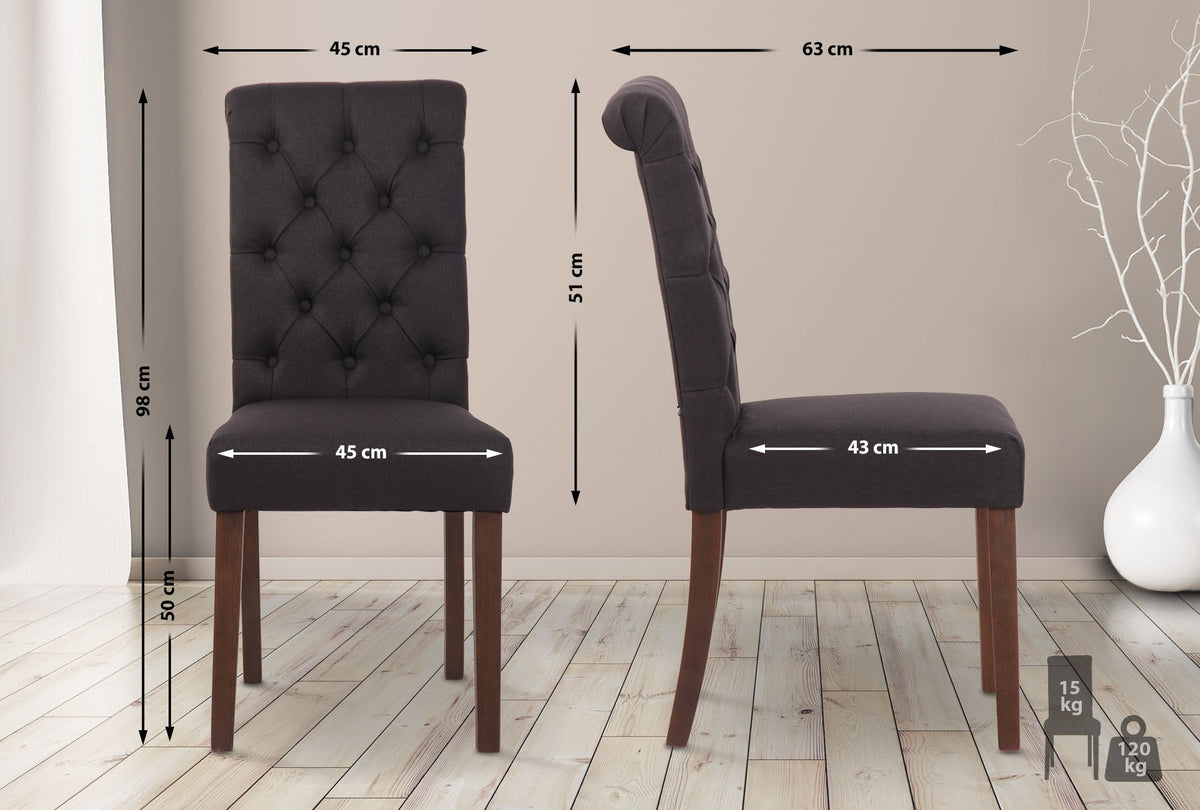 Set van 2 eetkamerstoelen Lisburn stof (2)