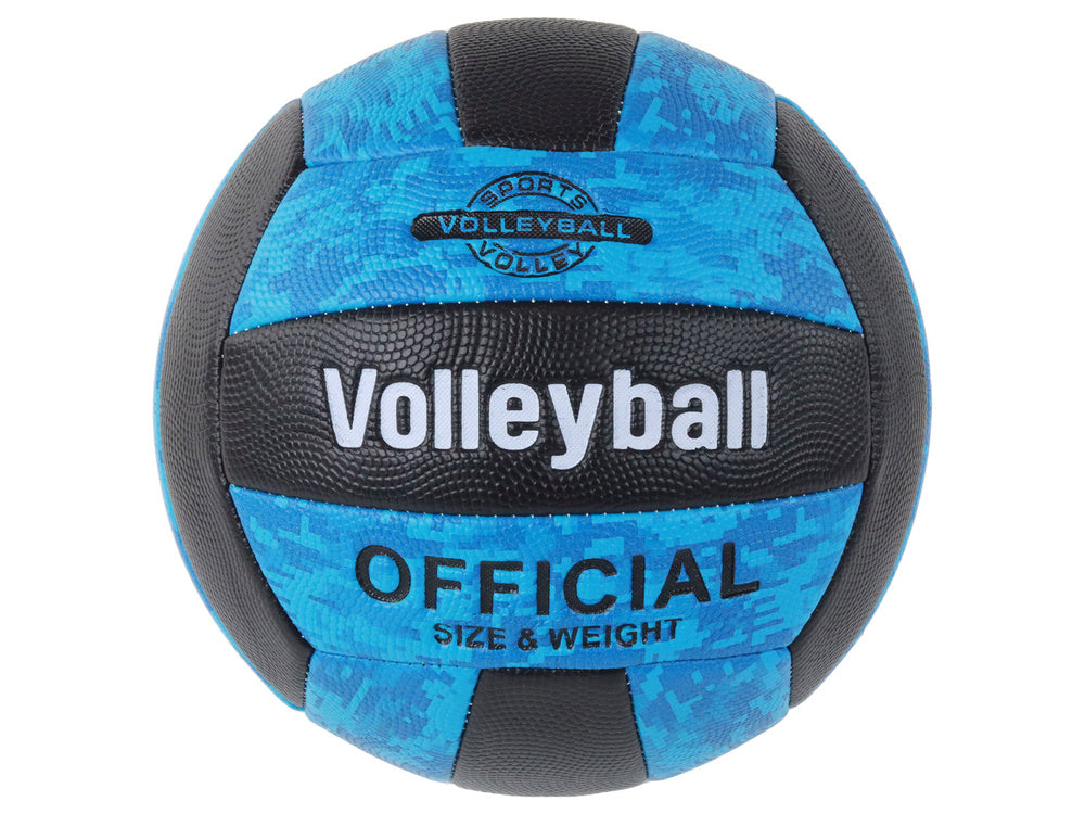 Blauwe en zwarte volleybal, maat 5, gekleurd