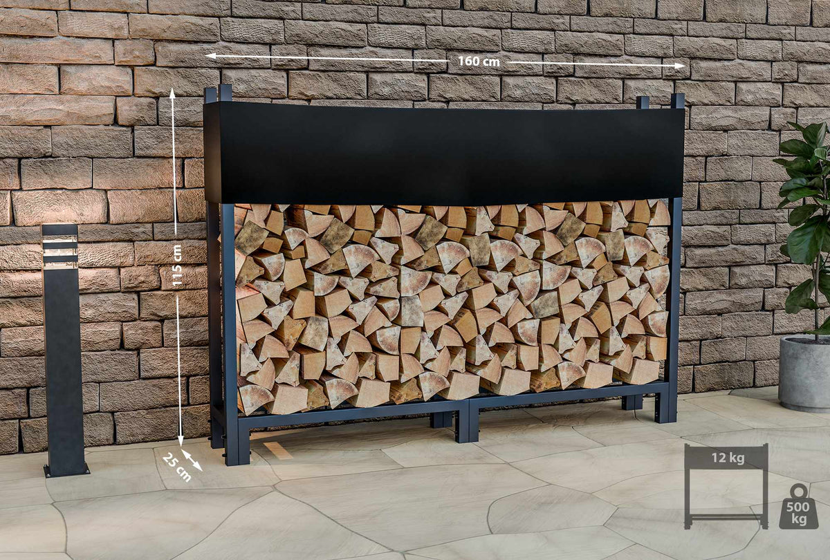 Haardhoutrek + afdekzeil Martin 25x160x115 cm (2)
