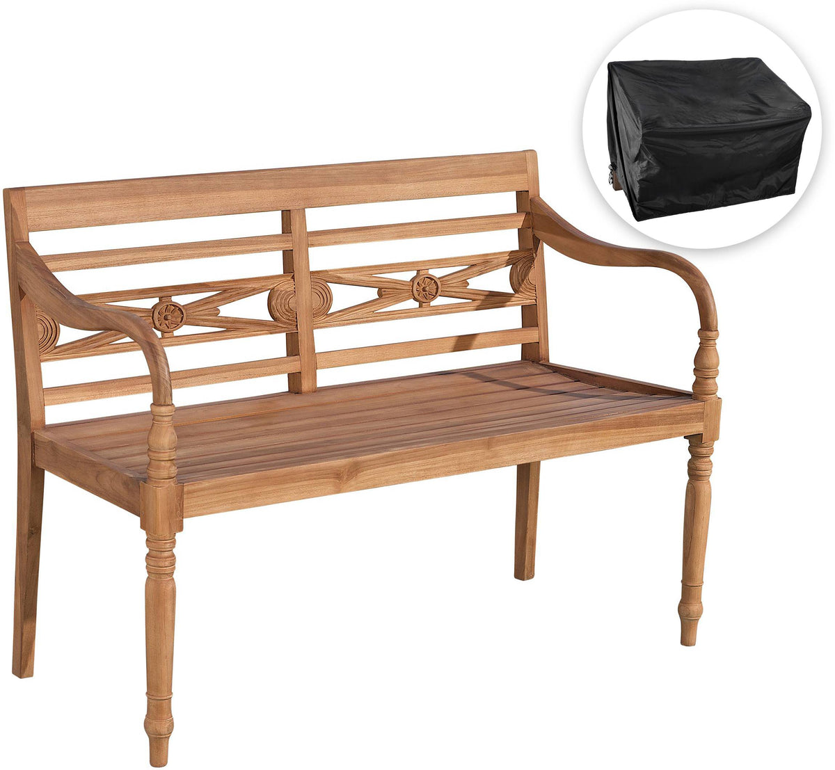Teakbank Maryland V2 120 cm met afdekhoes