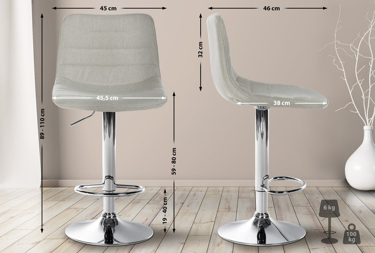 Set van 2 barkrukken Lex stof C (2)