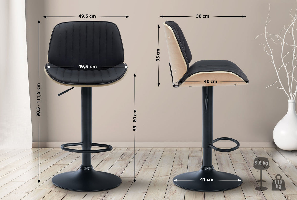 Set van 2 barstoelen Nova kunstleer (2)
