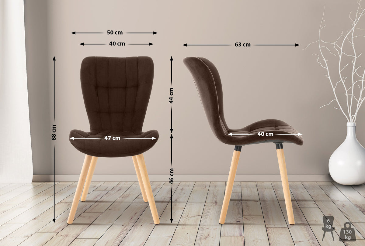 2-delige set stoelen Elda fluweel (2)