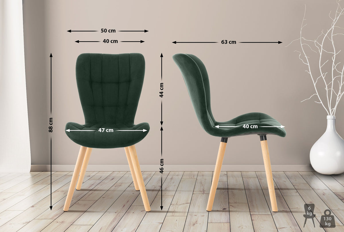 2-delige set stoelen Elda fluweel (9)