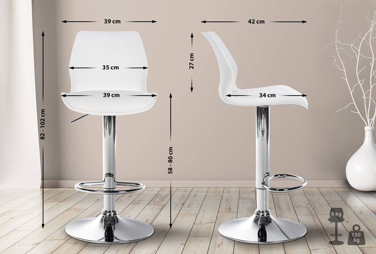 Set van 2 barstoelen Gilbert kunststof (2)
