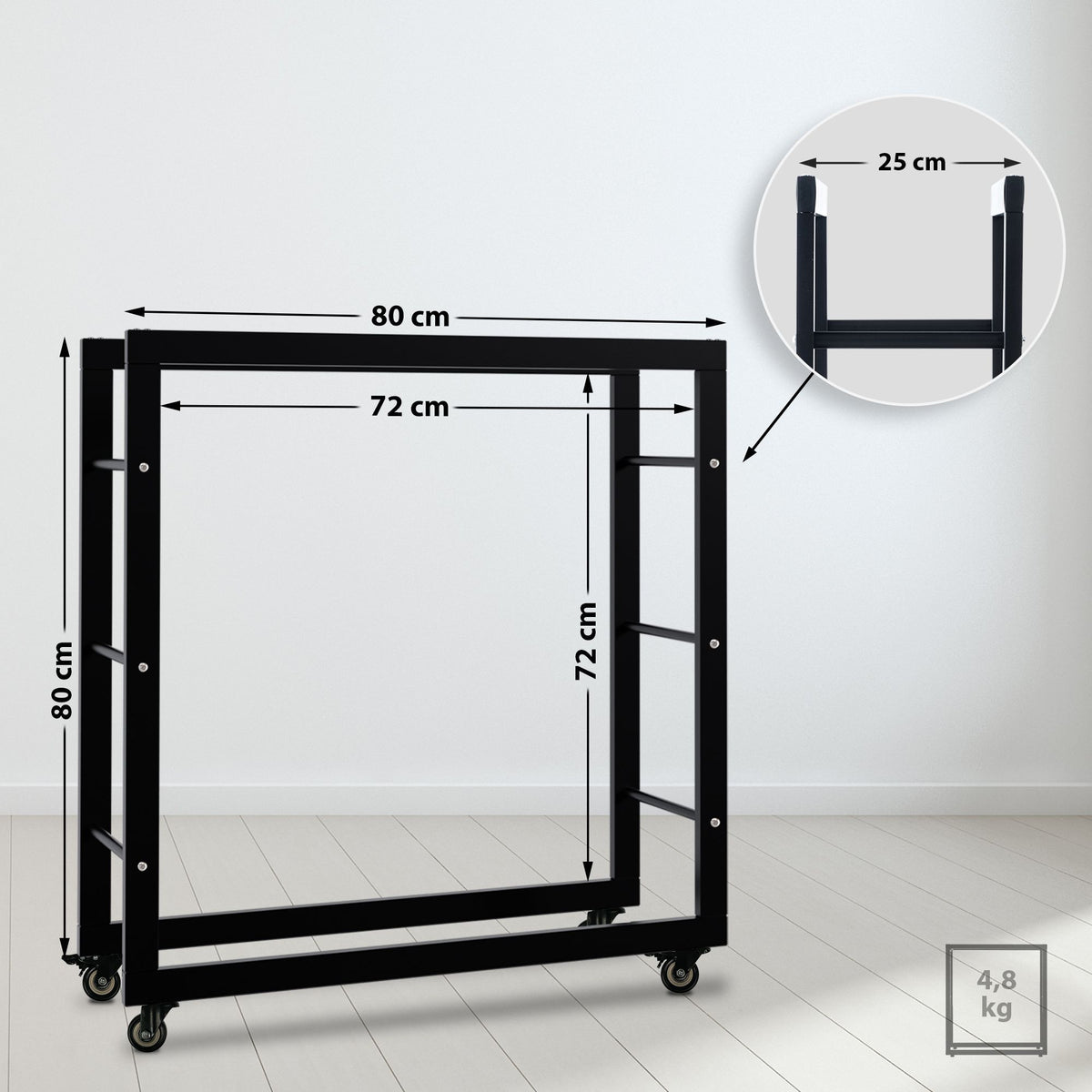 Haardhoutrek Keri met wielen 25x80x80 (2)