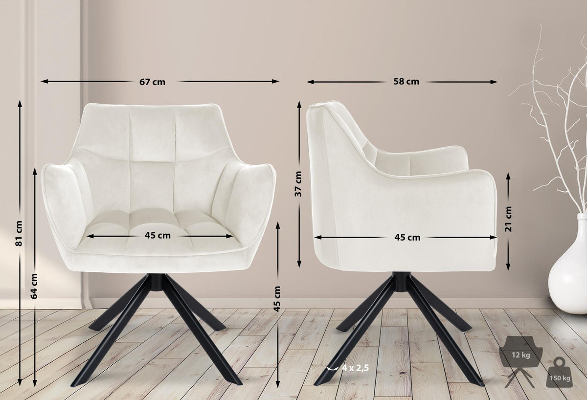 Eetkamerstoel Swing fluweel zwart (2)