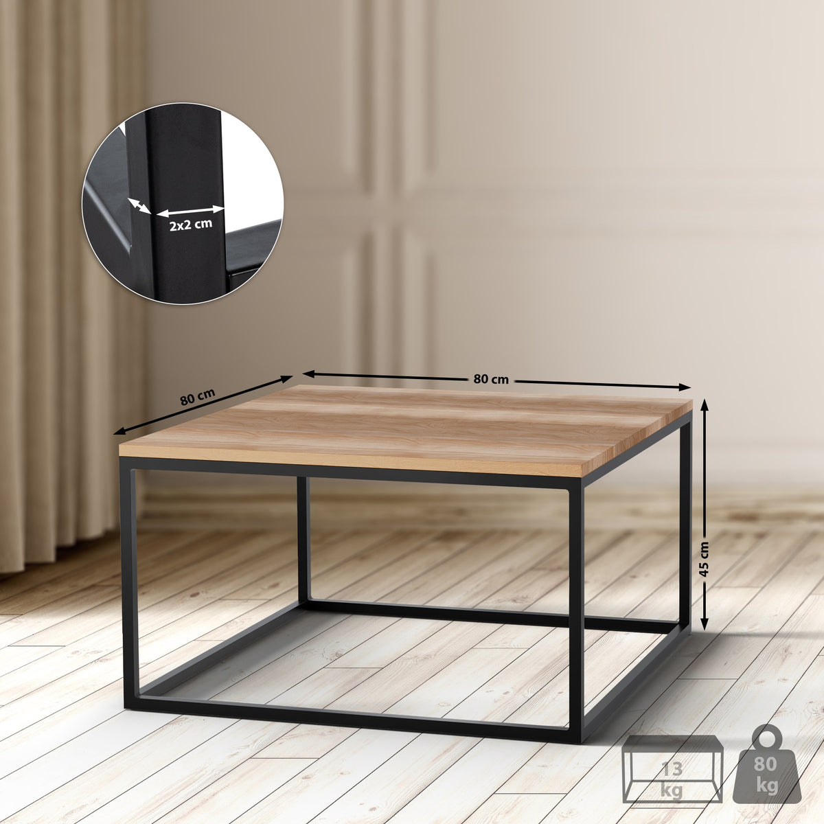Salontafel Manteo 80x80x45 cm (2)
