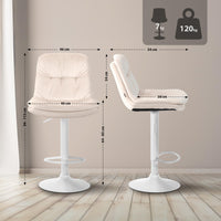 Barkruk Laurel fluweel wit (2)