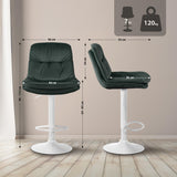Barkruk Laurel fluweel wit (10)