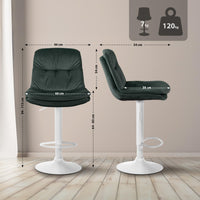 Barkruk Laurel fluweel wit (10)