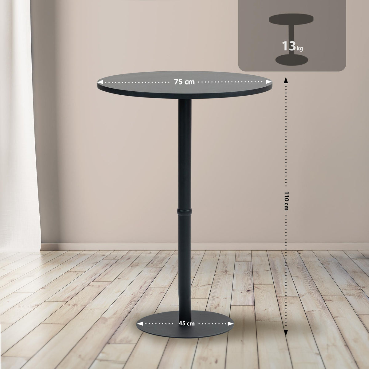 Statafel Hereford rond 75 cm (2)