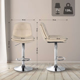 Barkruk Laurel stof chroom (9)
