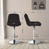 Barkruk Laurel stof chroom (2)