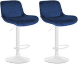 Set van 2 barkrukken Solon wit fluweel