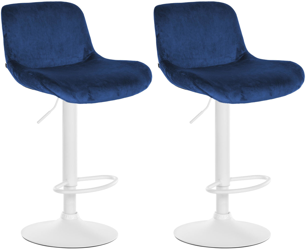 Set van 2 barkrukken Solon wit fluweel