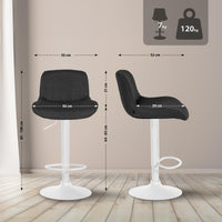 Set van 2 barkrukken Solon wit fluweel (9)