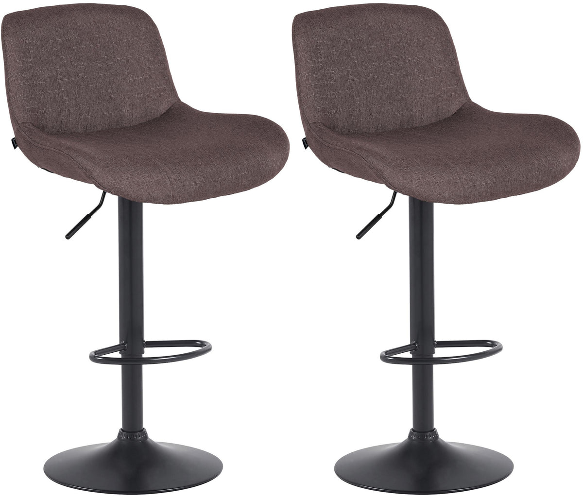Set van 2 barkrukken Solon zwart stof
