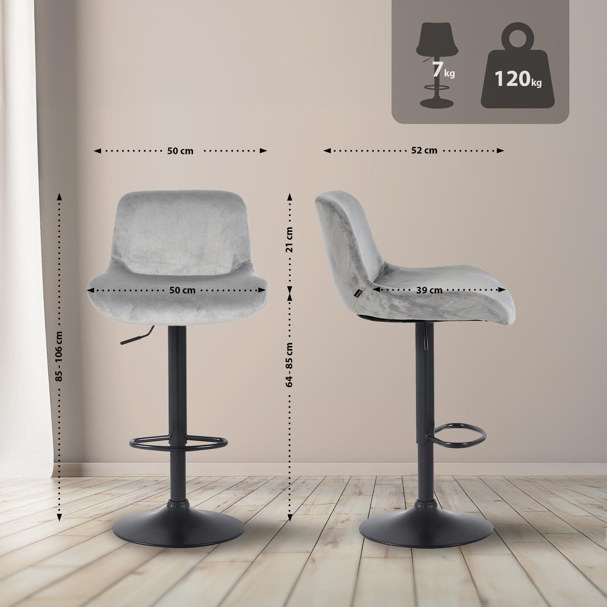Set van 2 barstoelen Solon zwart (2)