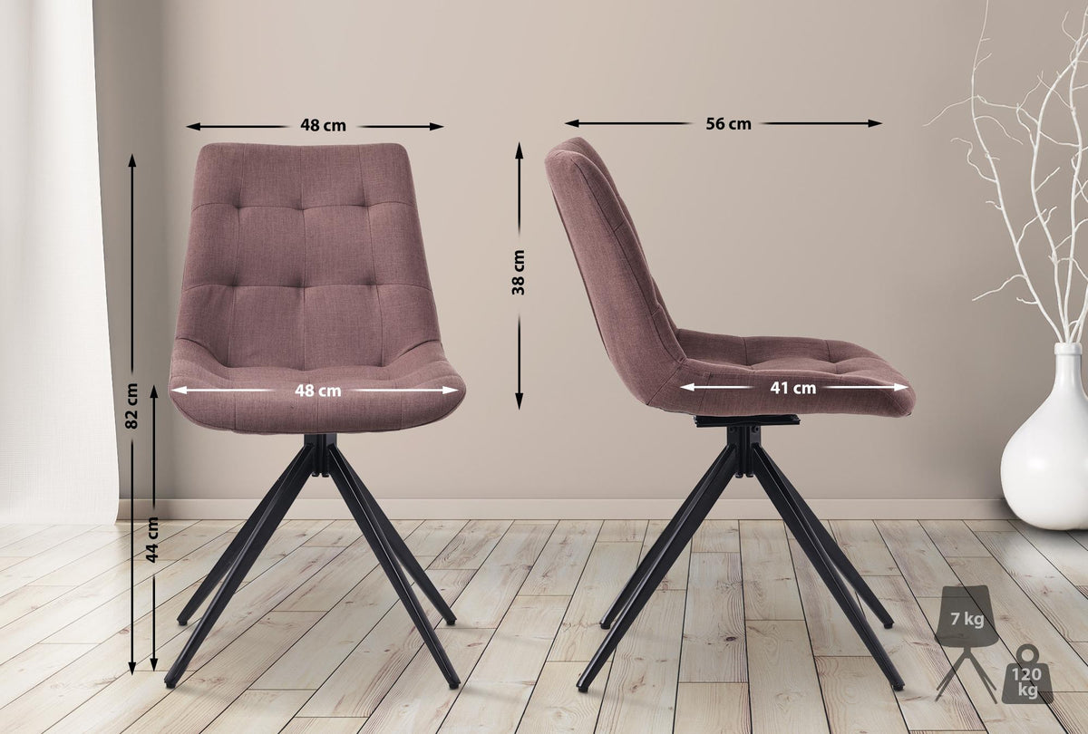 2-delige set eetkamerstoel Merna stof (7)