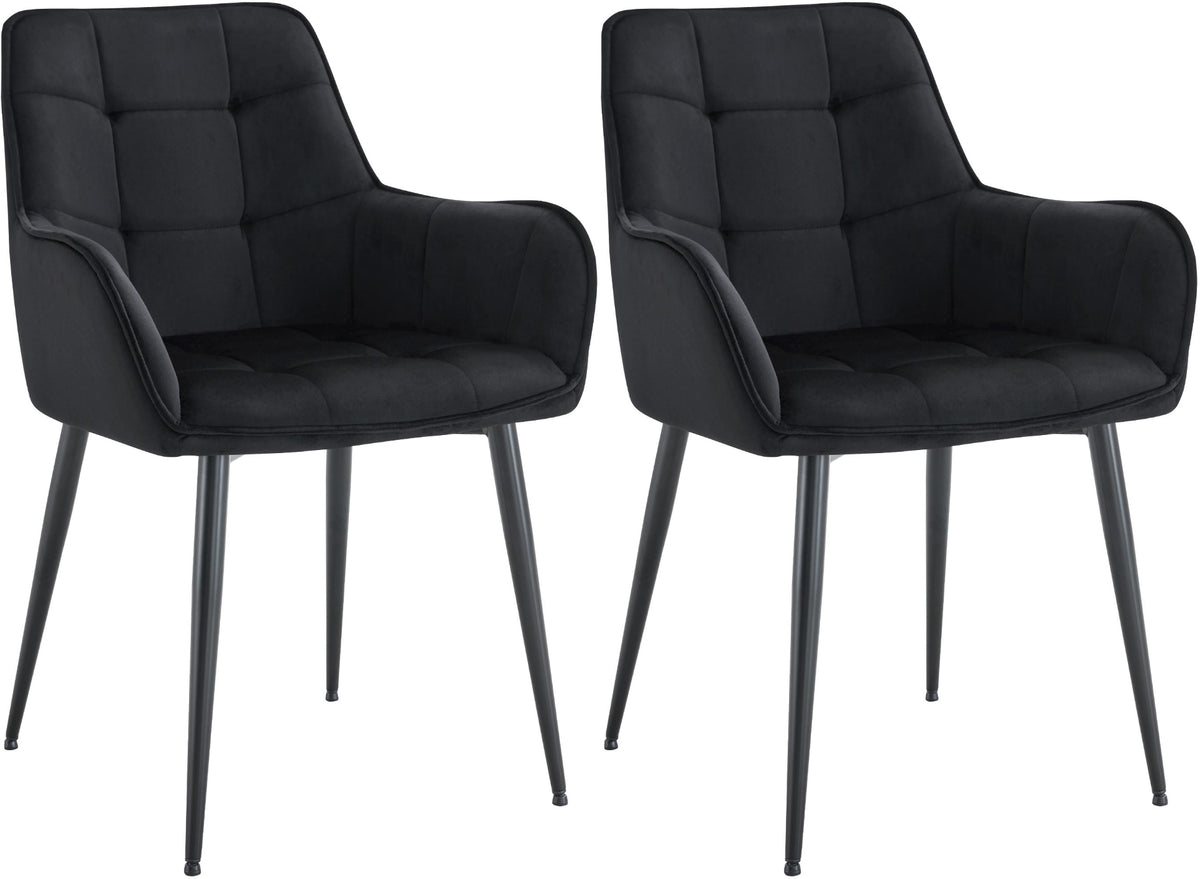 2-delige set eetkamerstoel Ferndale fluweel