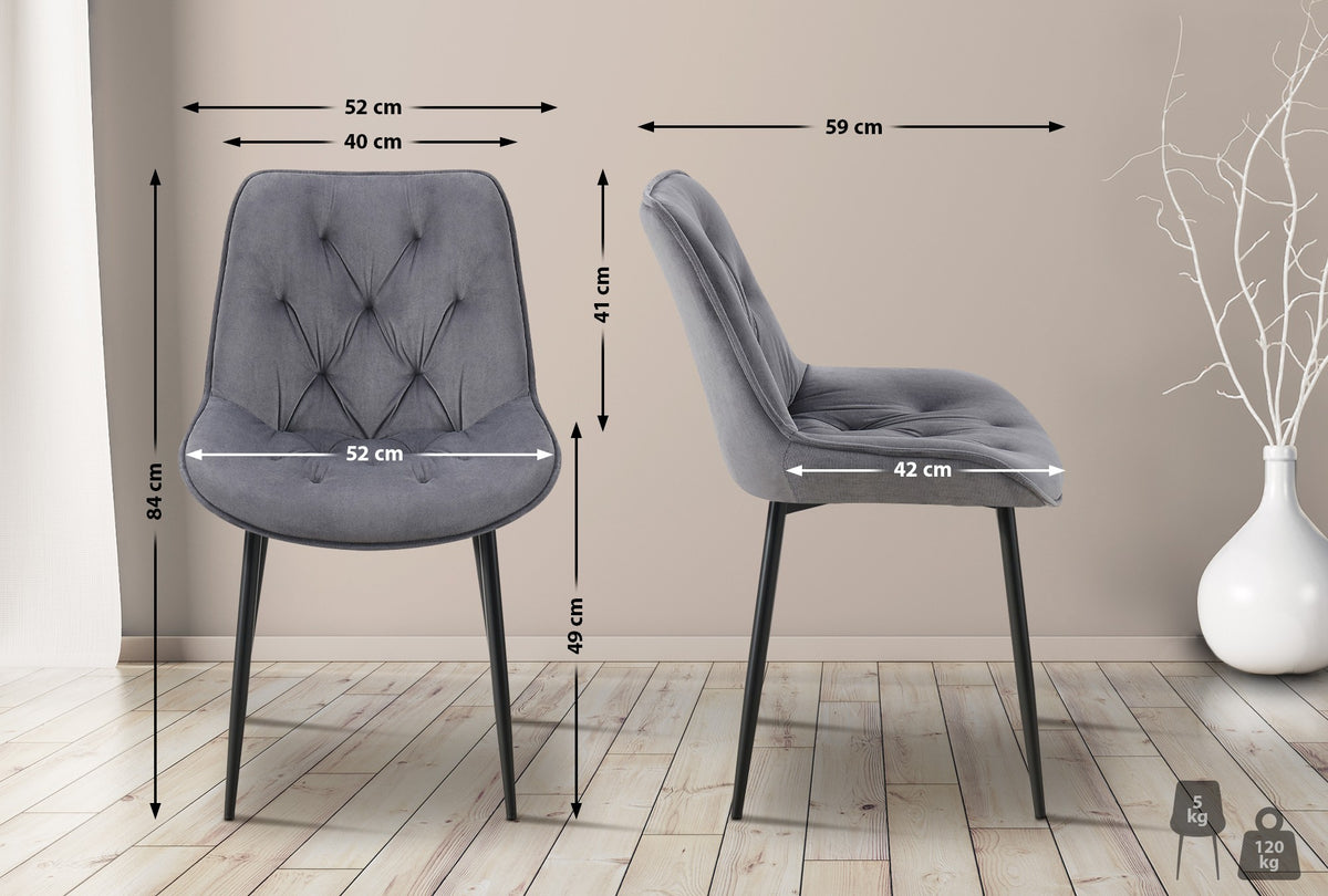 Set van 2 Wallace eetkamerstoelen fluweel (8)