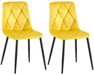 Set van 2 Clairton fluwelen eetkamerstoelen