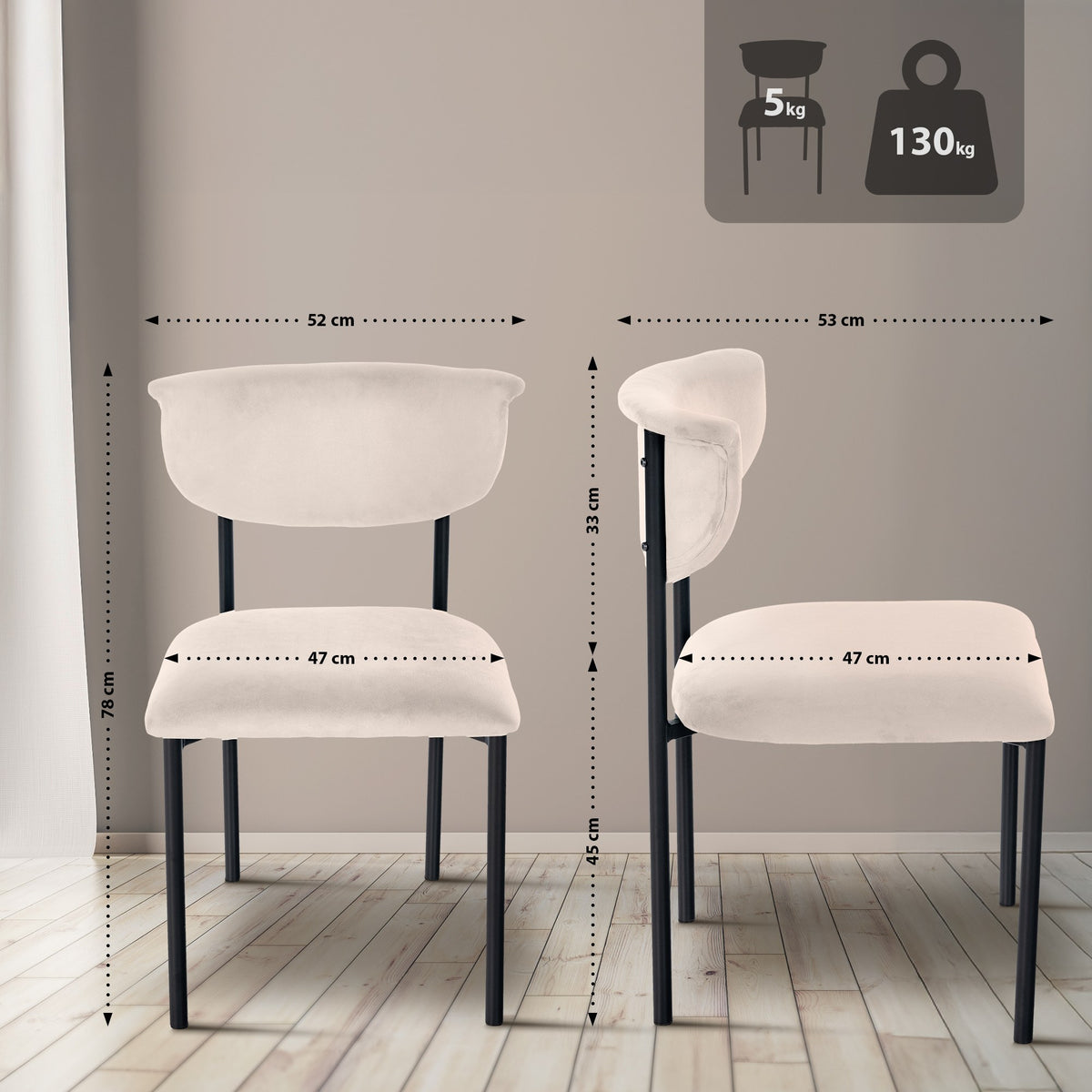 Set van 2 bezoekersstoelen Gambell fluweel (8)