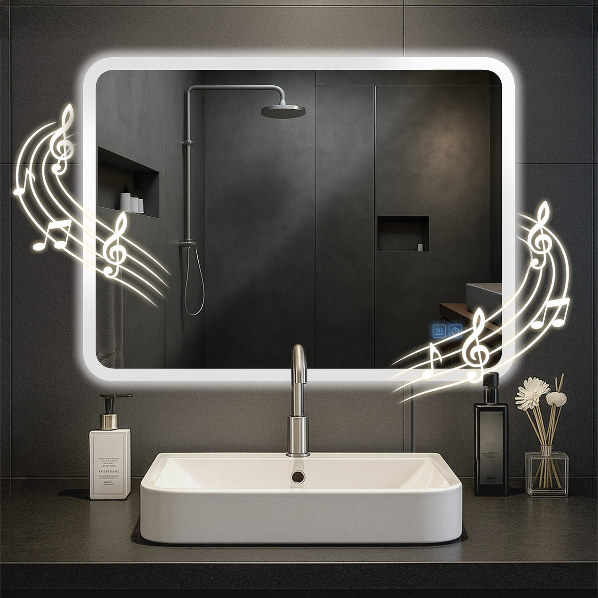 Badkamerspiegel Jericho met Bluetooth