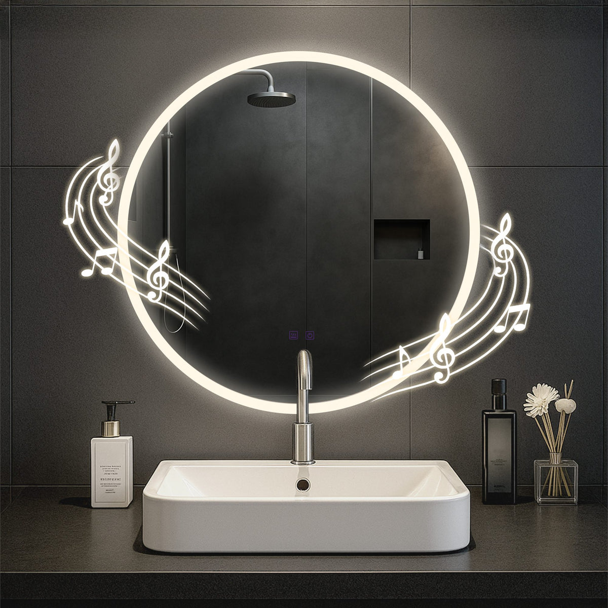 Badspiegel Laconia met Bluetooth