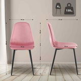 4-delige set eetkamerstoelen Napier fluweel (2)