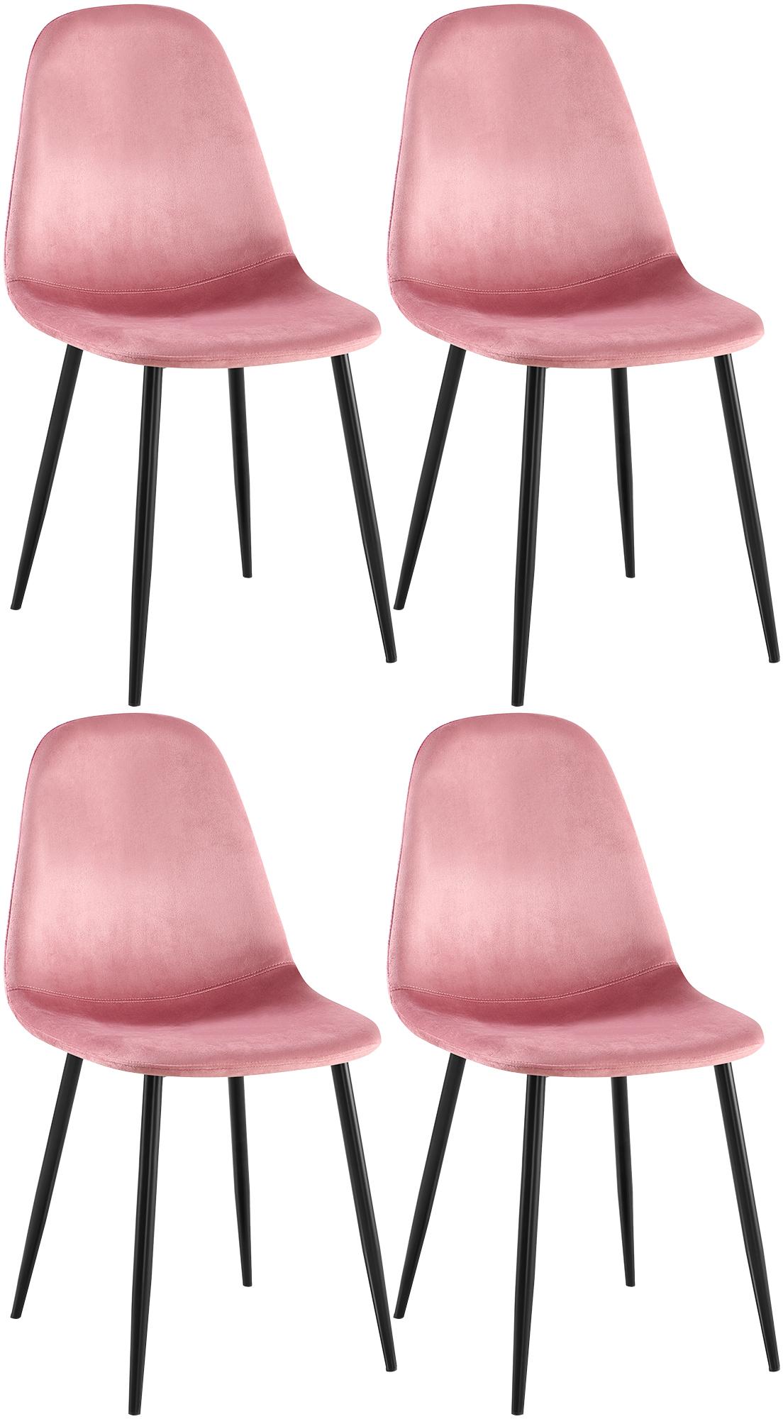 4-delige set eetkamerstoelen Napier fluweel