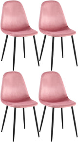 4-delige set eetkamerstoelen Napier fluweel