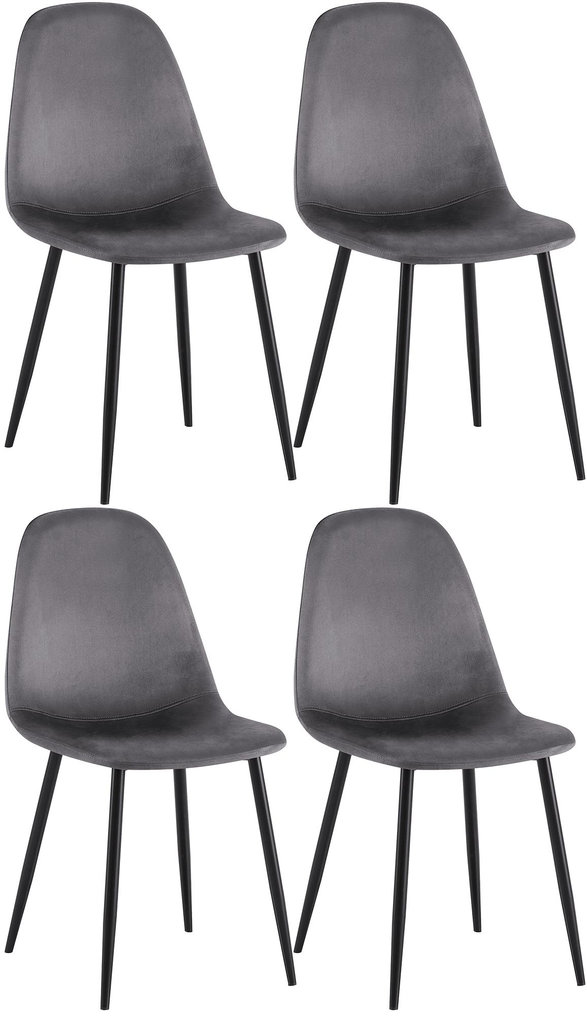 4-delige set eetkamerstoelen Napier fluweel (8)