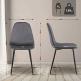 4-delige set eetkamerstoelen Napier fluweel (9)