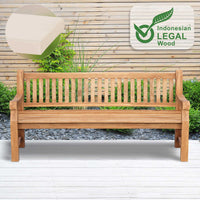 Teakbank Jackson met zitkussen 200 cm + teak (3)