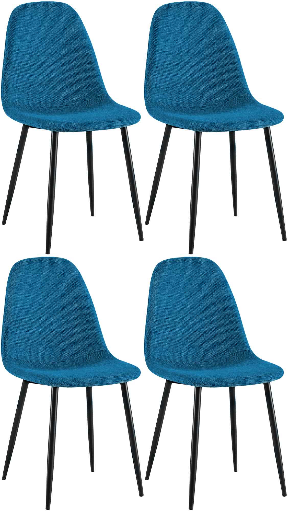 4-delige set eetkamerstoelen Napier stof