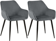 Set van 2 eetkamerstoelen Vessa fluweel