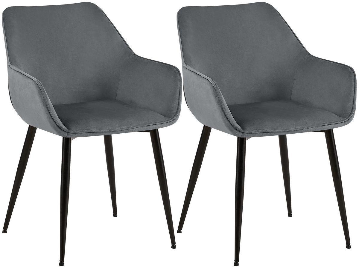 Set van 2 eetkamerstoelen Vessa fluweel